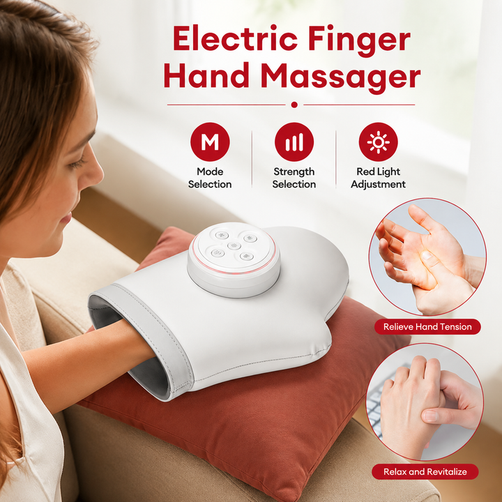 Premium Hand Massager with Heat Electric Air Compression Hand Massager for Fingers Palms Wrists Arthritis Relief Cordless Rechargeable Home Therapy Device