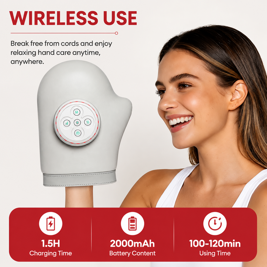 Premium Hand Massager with Heat Electric Air Compression Hand Massager for Fingers Palms Wrists Arthritis Relief Cordless Rechargeable Home Therapy Device