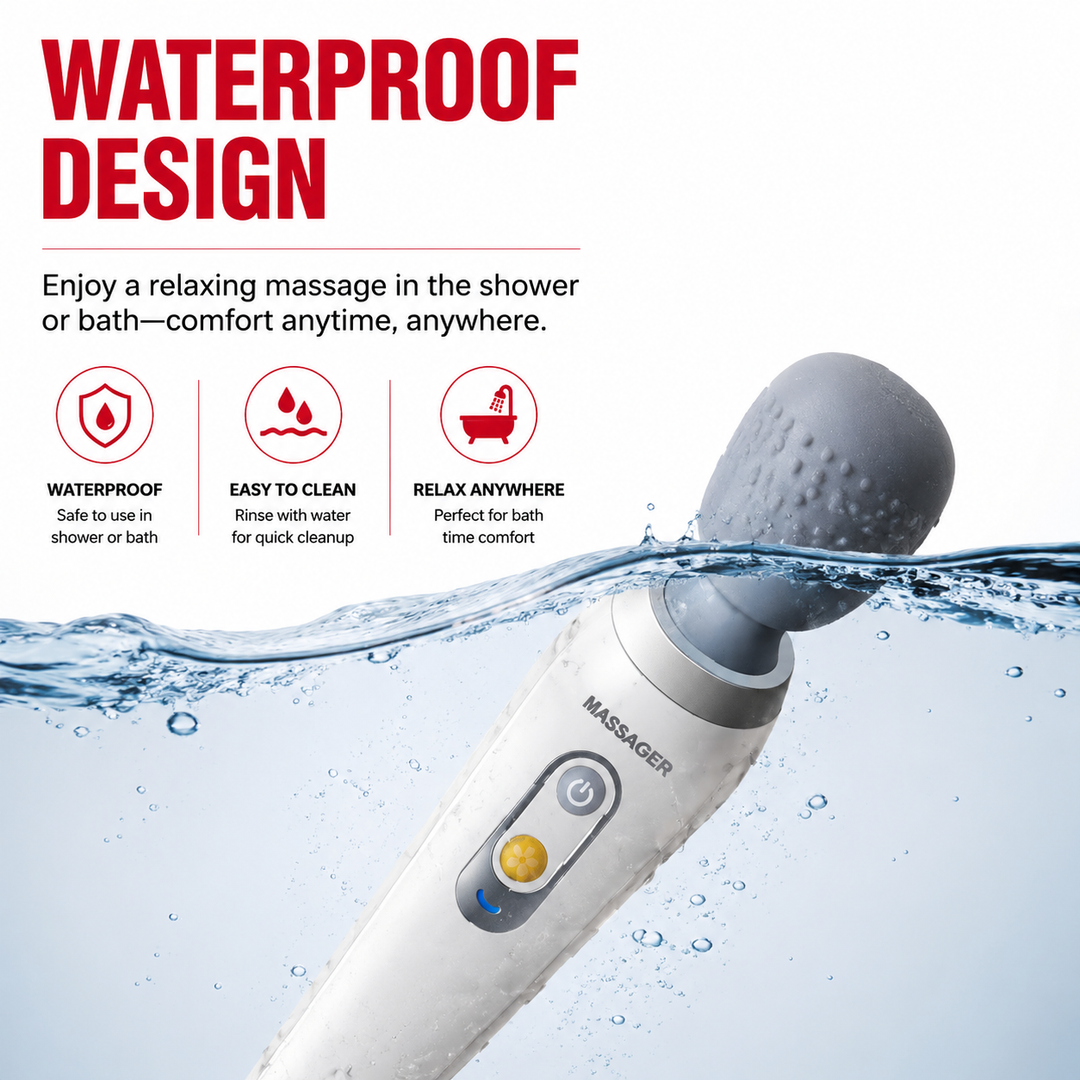 Premium Handheld Electric Massager Vibration Wand USB Rechargeable Cordless 5 Modes Muscle Massager Neck Back Shoulder Relief Home Travel Use