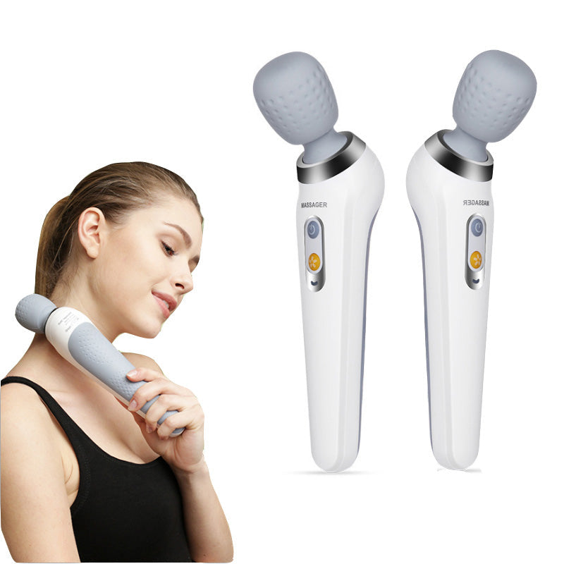 Premium Handheld Electric Massager Vibration Wand USB Rechargeable Cordless 5 Modes Muscle Massager Neck Back Shoulder Relief Home Travel Use