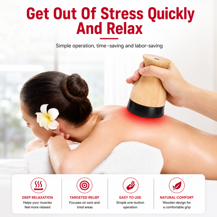 Premium Heated Gua Sha Massager Bian Stone Electric Massage Tool Adjustable Heat 45 to 75C Portable Body Massager for Back Waist Home Spa Daily Use