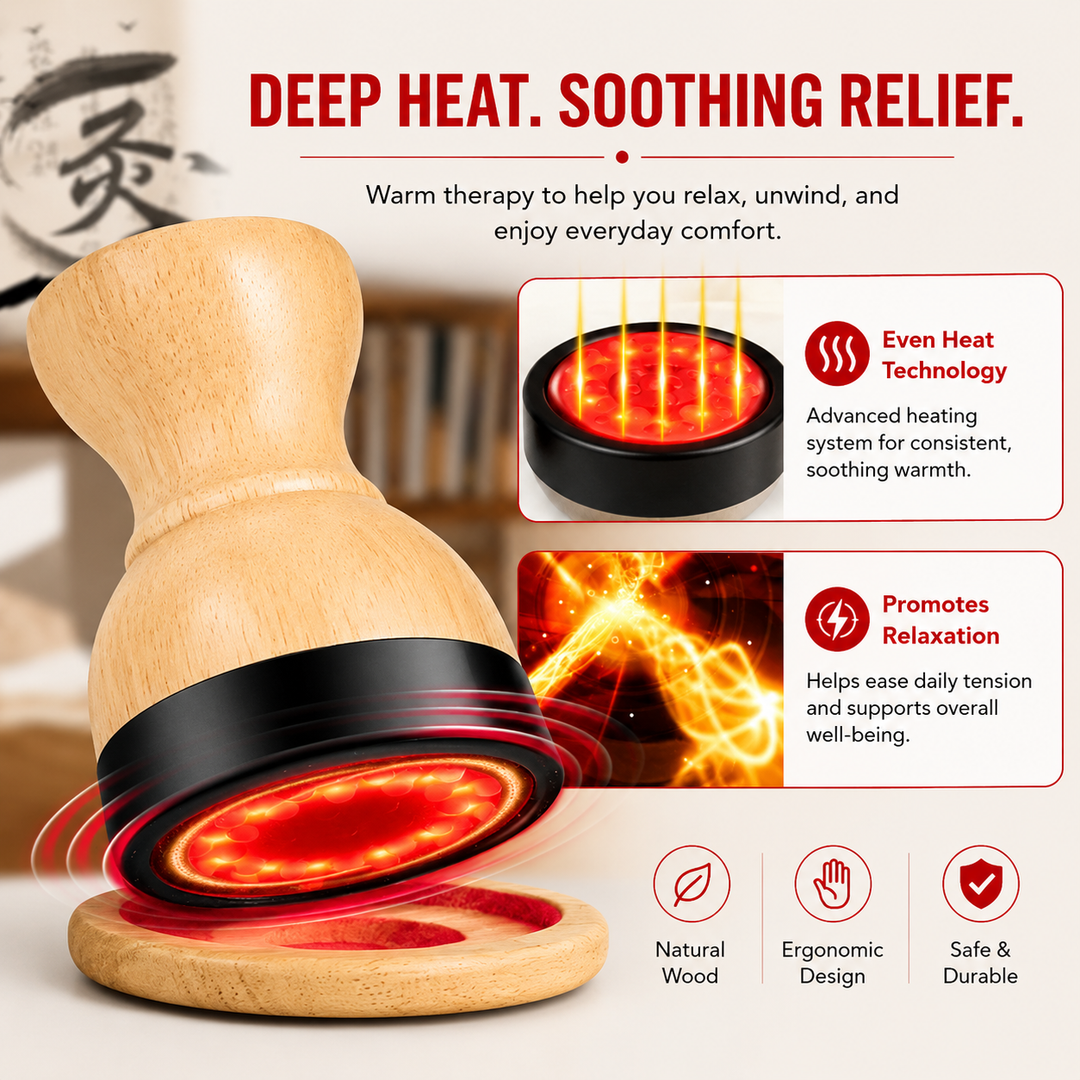 Premium Heated Gua Sha Massager Bian Stone Electric Massage Tool Adjustable Heat 45 to 75C Portable Body Massager for Back Waist Home Spa Daily Use