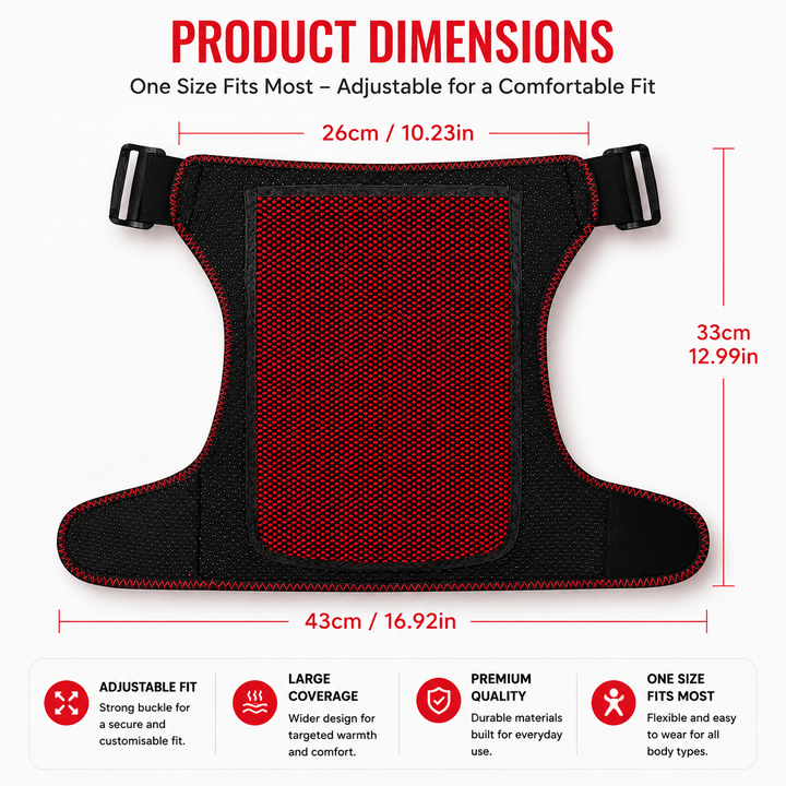 Premium Heated Hip Support Brace Full Wrap Compression Belt USB Powered Heat Vibration Massage 3 Levels Adjustable Therapy Hip Pain Relief Wrap