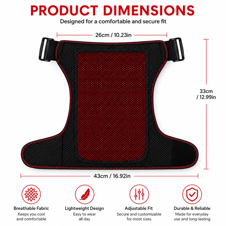 Premium Heated Hip Support Brace Full Wrap USB Compression Belt Carbon Fiber Heat Vibration Massage 3 Levels Adjustable Hip Pain Relief Support