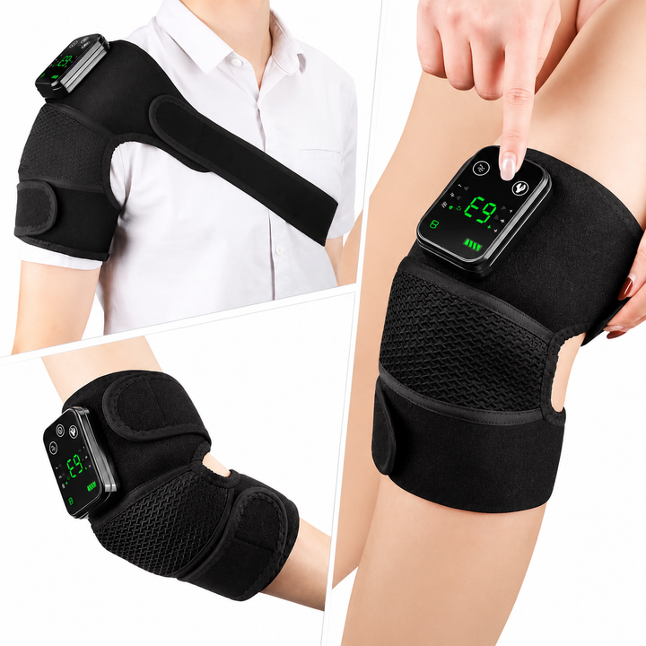 Premium Heated Shoulder Pad Electric Vibration Massage USB Rechargeable 5000mAh 3 Heat Levels Shoulder Wrap Pain Relief Therapy Support Belt