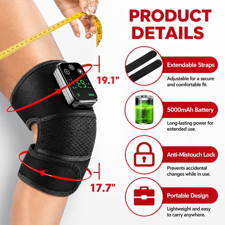 Premium Heated Shoulder Pad Electric Vibration Massage USB Rechargeable 5000mAh 3 Heat Levels Shoulder Wrap Pain Relief Therapy Support Belt