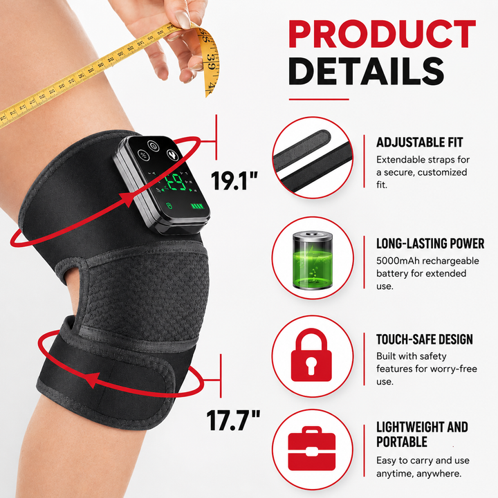 Premium Heated Shoulder Pad USB Rechargeable Vibration Massage Wrap 3 Heat Levels 5000mAh Battery Shoulder Support Pain Relief Adjustable Strap