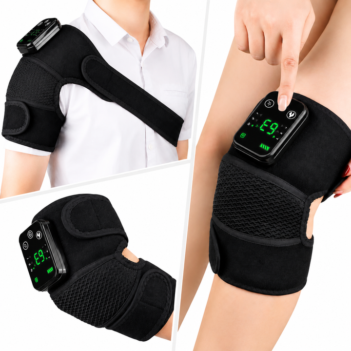 Premium Heated Shoulder Pad USB Rechargeable Vibration Massage Wrap 3 Heat Levels 5000mAh Battery Shoulder Support Pain Relief Adjustable Strap