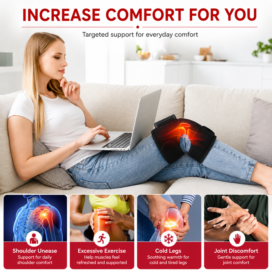 Premium Heated Shoulder Pad Vibration Massager 5000mAh USB Rechargeable Shoulder Wrap Adjustable Heat Levels Pain Relief Muscle Comfort Device