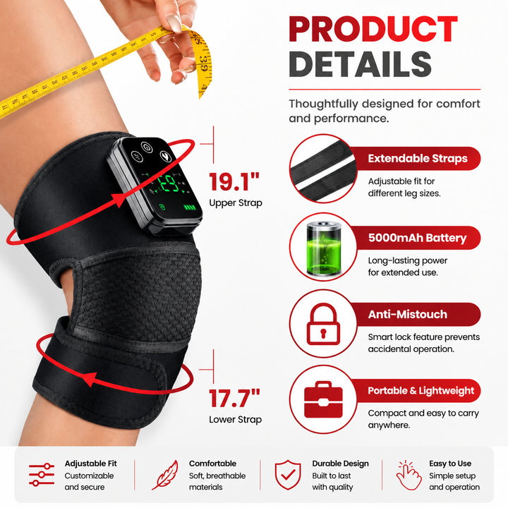 Premium Heated Shoulder Pad Vibration Massager 5000mAh USB Rechargeable Shoulder Wrap Adjustable Heat Levels Pain Relief Muscle Comfort Device