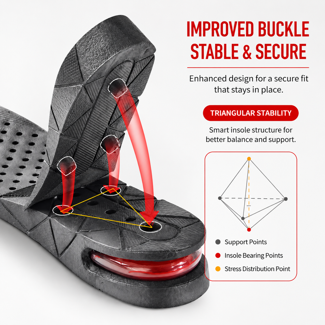 Premium Height Increase Insoles Adjustable 3 to 9cm Elevator Inserts Air Cushion EVA Shoe Lifts Unisex Comfort Fit Shoe Height Booster Insoles