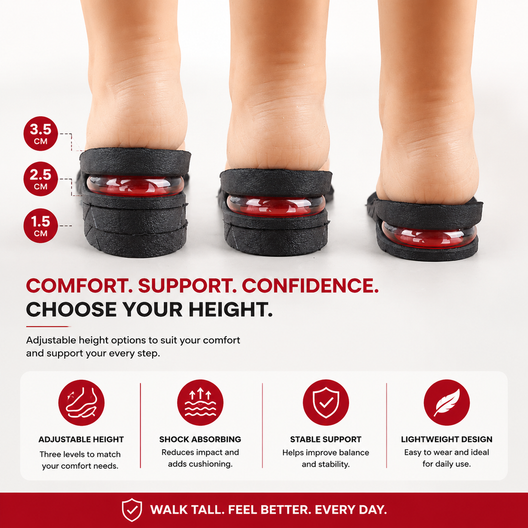 Premium Height Increase Insoles Adjustable 3 to 9cm Elevator Inserts Air Cushion EVA Shoe Lifts Unisex Comfort Fit Shoe Height Booster Insoles