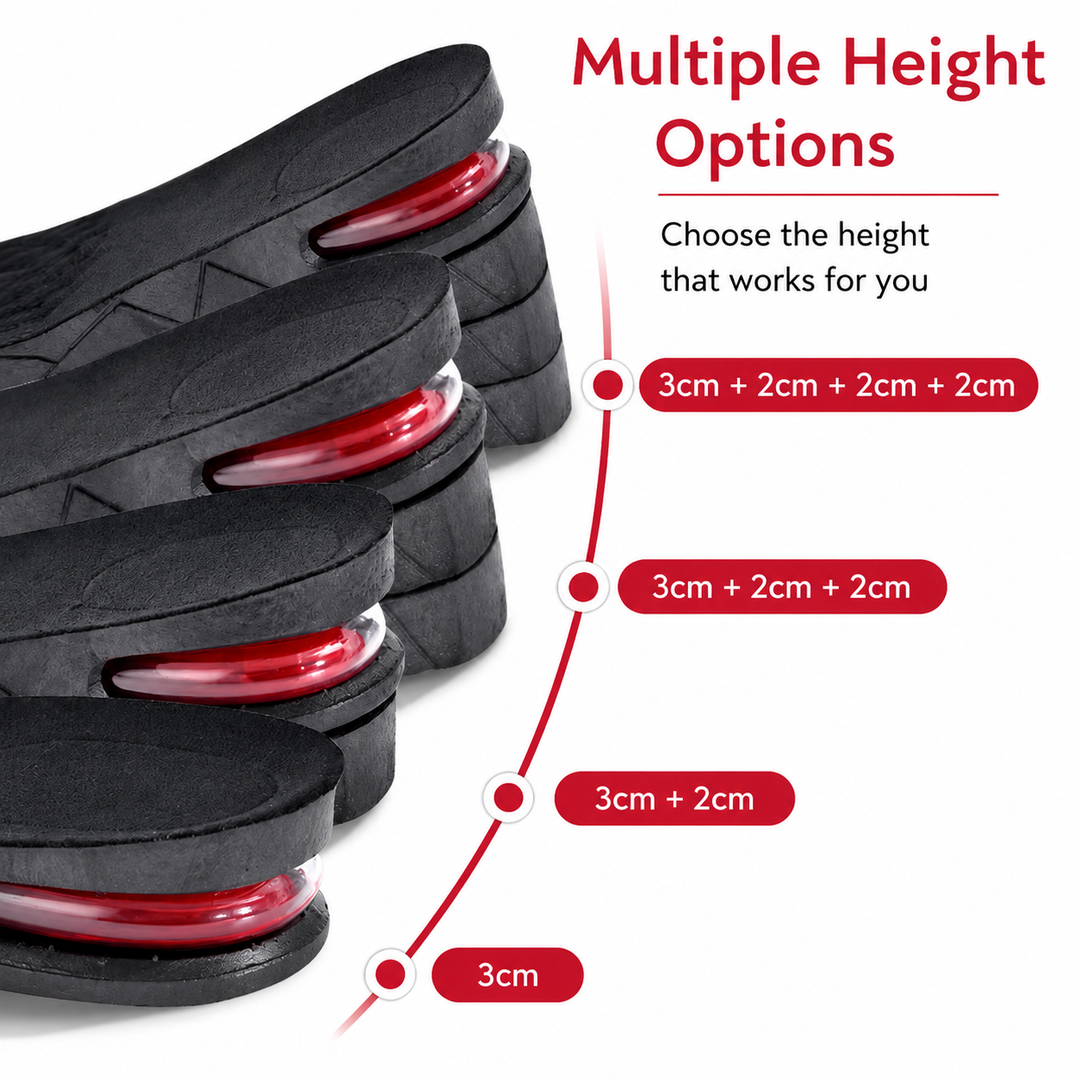 Premium Height Increase Insoles Adjustable Air Cushion Elevator Shoe Inserts 3–9cm Lift Shock Absorbent EVA Comfort Insoles Men Women EU 225–270