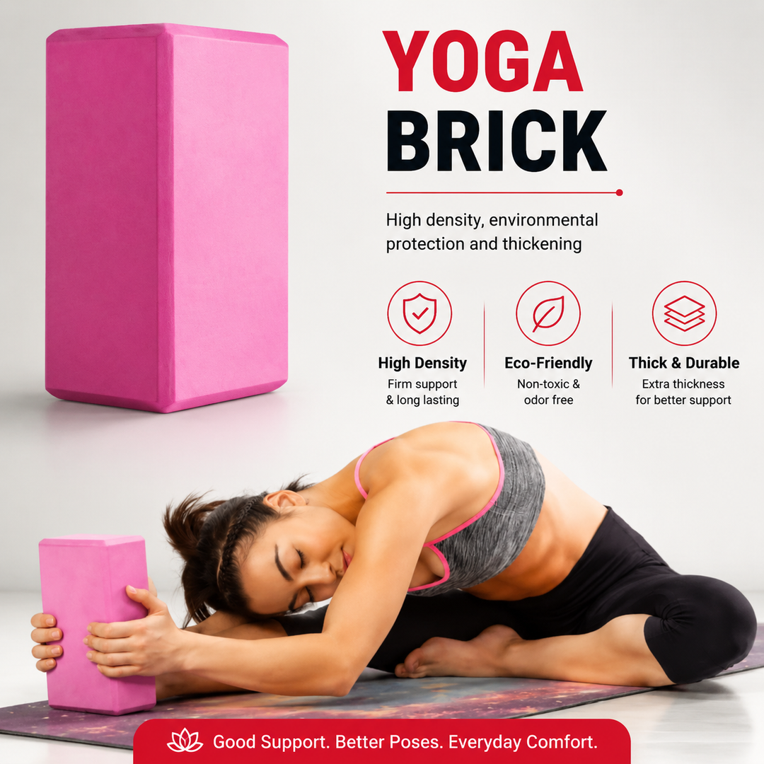 Premium High Density Yoga Block Non Slip EVA Foam Eco Friendly Support Block Stretching Pilates Fitness Stability Posture Training 23x15x7.6cm