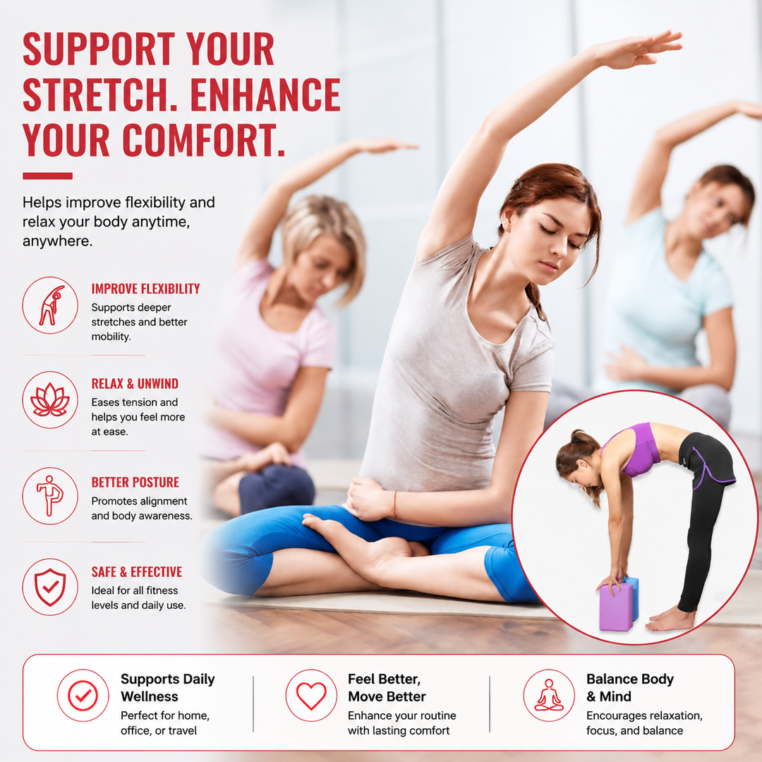 Premium High Density Yoga Block Non Slip EVA Foam Eco Friendly Support Block Stretching Pilates Fitness Stability Posture Training 23x15x7.6cm