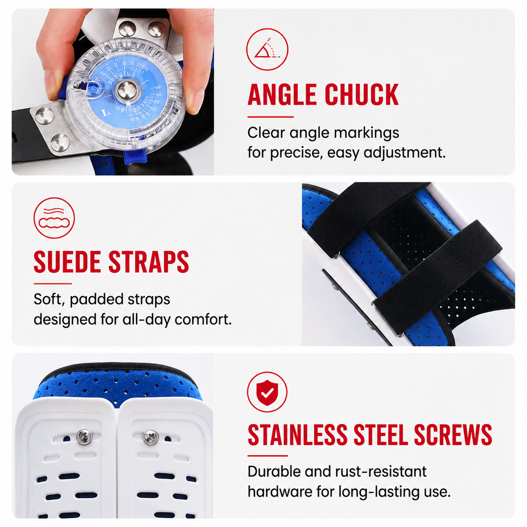 Premium Hinged Knee Brace ACL MCL PCL Ligament Support Orthopedic Knee Orthosis ROM Stabilizer Sports Recovery Compression Support for Men Women