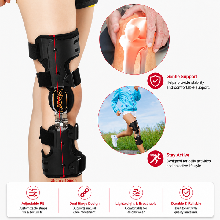 Premium Hinged Knee Brace ACL MCL PCL Ligament Support Orthopedic Knee Orthosis ROM Stabilizer Sports Recovery Compression Support for Men Women