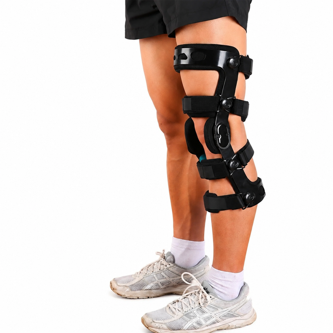 Premium Hinged Knee Brace ACL MCL PCL Ligament Support Orthopedic Knee Orthosis ROM Stabilizer Sports Recovery Compression Support for Men Women