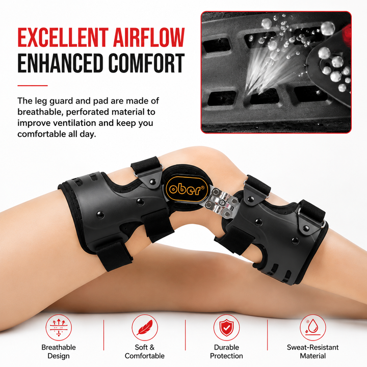 Premium Hinged Knee Brace ACL MCL PCL Support Orthopedic Knee Stabilizer ROM Adjustable Sports Recovery Ligament Injury Support Brace for Men &amp; Women
