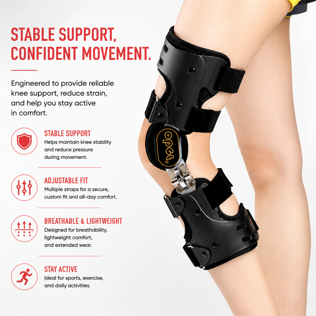 Premium Hinged Knee Brace ACL MCL PCL Support Orthopedic Knee Stabilizer ROM Adjustable Sports Recovery Ligament Injury Support Brace for Men &amp; Women