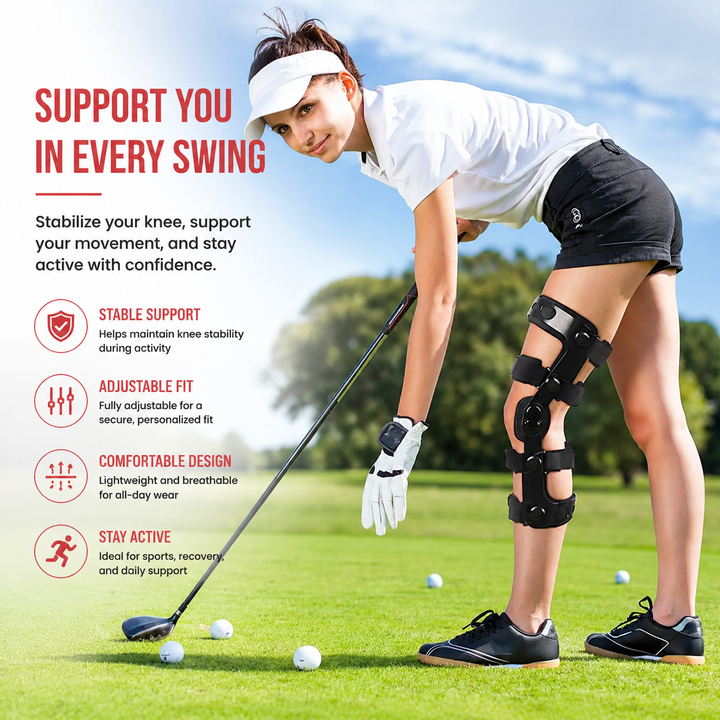 Premium Hinged Knee Brace ACL MCL PCL Support Orthopedic Knee Stabilizer ROM Adjustable Sports Recovery Ligament Injury Support Brace for Men &amp; Women