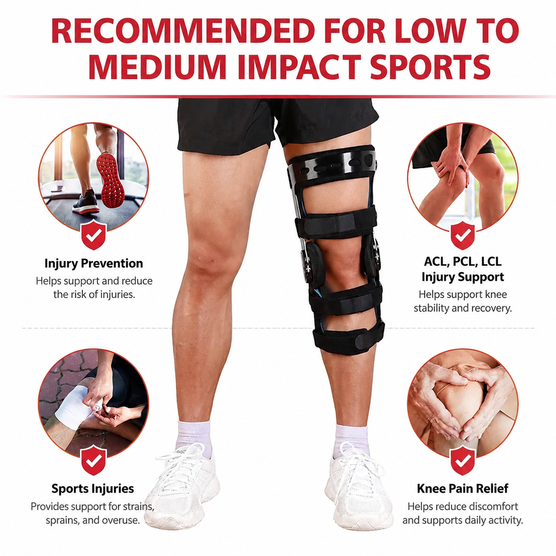Premium Hinged Knee Brace ACL MCL PCL Support Orthopedic Knee Stabilizer ROM Adjustable Sports Recovery Ligament Injury Support Brace for Men &amp; Women