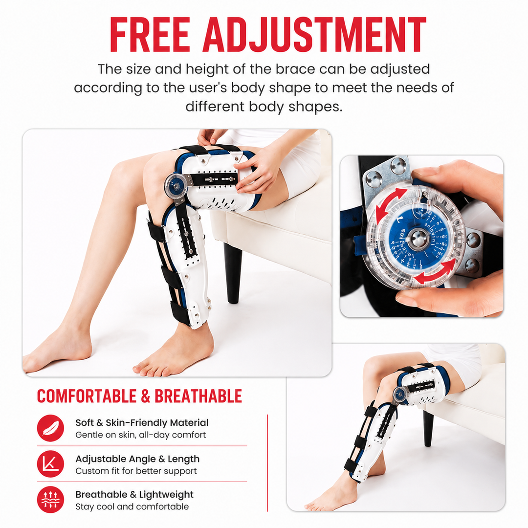 Premium Hinged Knee Brace ACL MCL PCL Support Orthopedic Knee Stabilizer ROM Adjustable Sports Recovery Ligament Injury Support Brace for Men &amp; Women