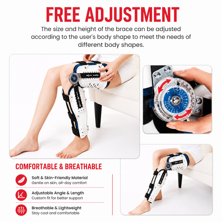 Premium Hinged Knee Brace ACL MCL PCL Support Orthopedic Knee Stabilizer ROM Adjustable Sports Recovery Ligament Injury Support Brace for Men &amp; Women