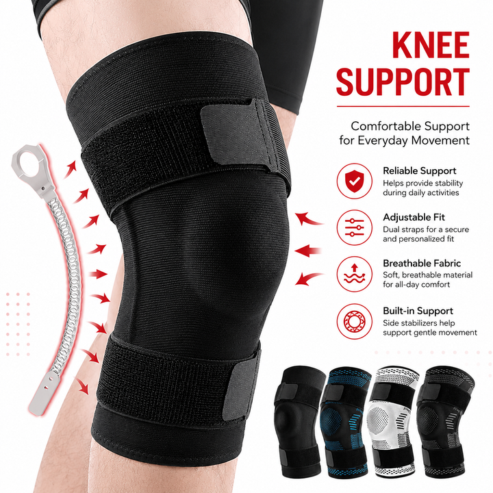Premium Hinged Knee Brace Copper Stabilizers Adjustable Open Patella Knee Support Brace for Stability ACL Meniscus Arthritis Support 6 Sizes