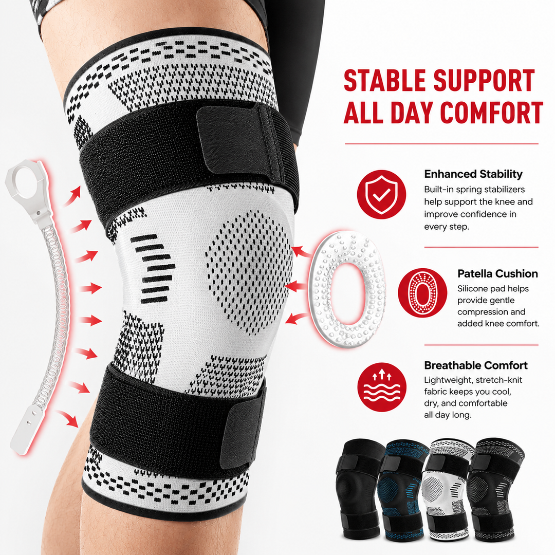 Premium Hinged Knee Brace Copper Stabilizers Adjustable Open Patella Knee Support Brace for Stability ACL Meniscus Arthritis Support 6 Sizes