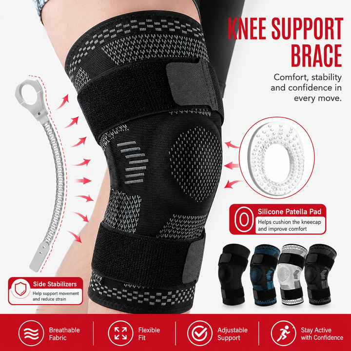 Premium Hinged Knee Brace Copper Stabilizers Adjustable Open Patella Knee Support Brace for Stability ACL Meniscus Arthritis Support 6 Sizes