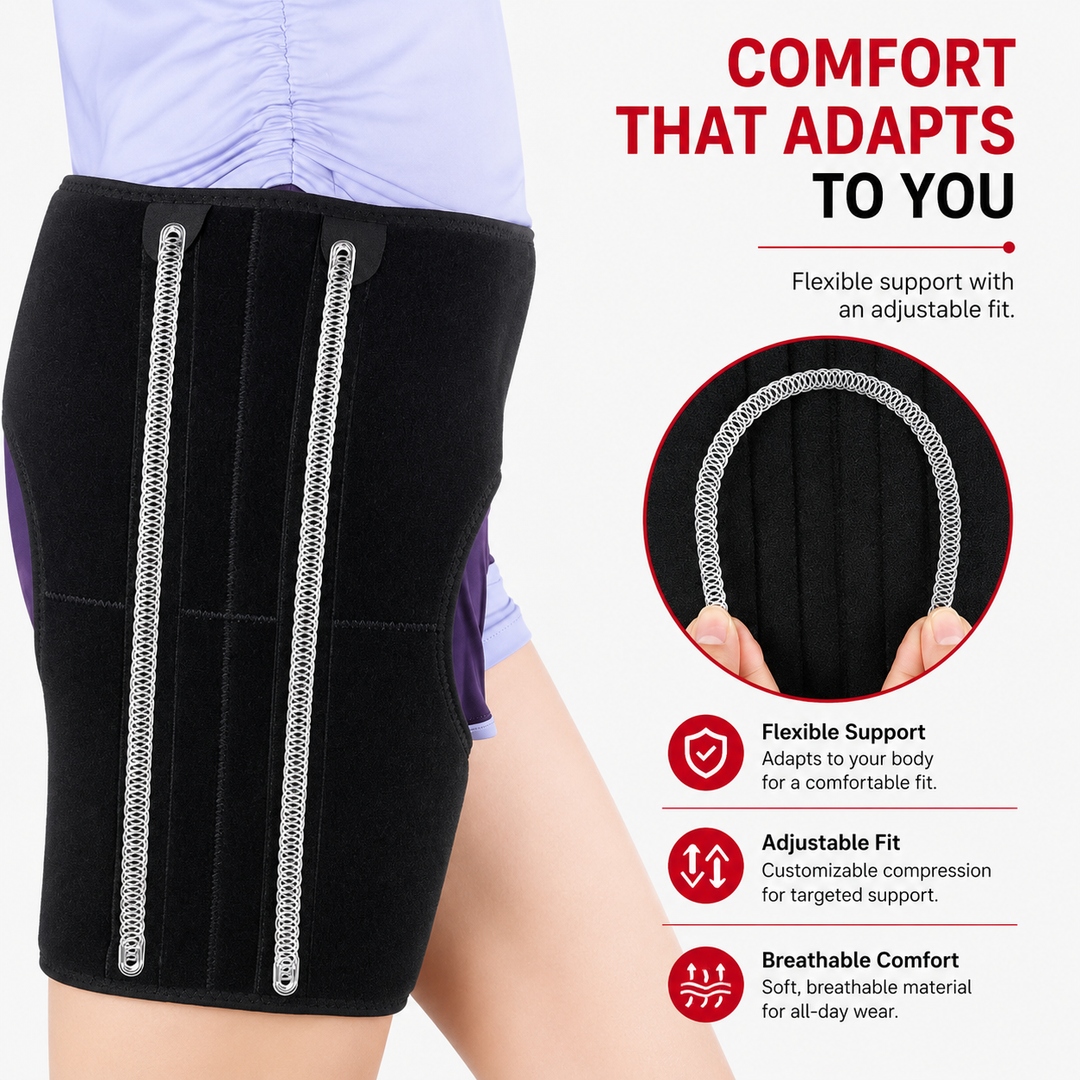 Premium Hip Abduction Orthosis Brace Adjustable Hip Stabilizer Sciatica Pain Relief Post Surgery Hip Support Groin Thigh Injury Recovery Brace