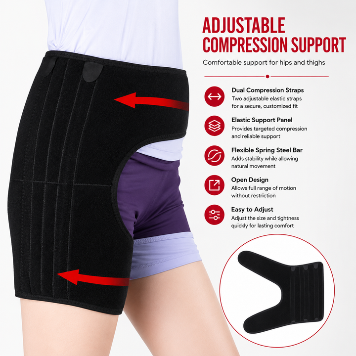 Premium Hip Abduction Orthosis Brace Adjustable Hip Stabilizer Sciatica Pain Relief Post Surgery Hip Support Groin Thigh Injury Recovery Brace