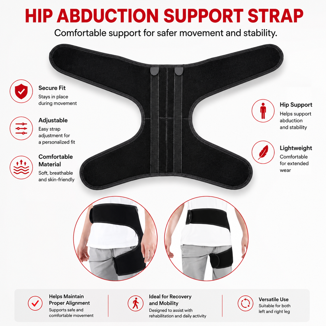 Premium Hip Abduction Orthosis Brace Adjustable Hip Stabilizer Sciatica Pain Relief Post Surgery Hip Support Groin Thigh Injury Recovery Brace