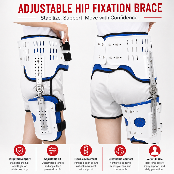Premium Hip Abduction Orthosis Brace Adjustable Hip Stabilizer Sciatica Pain Relief Post Surgery Hip Support Groin Thigh Injury Recovery Brace