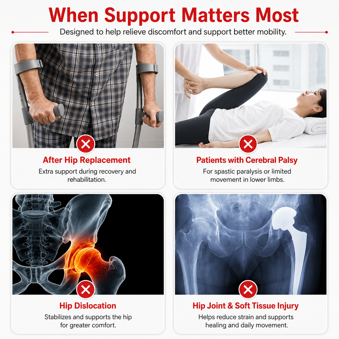 Premium Hip Abduction Orthosis Brace Adjustable Hip Stabilizer Sciatica Pain Relief Post Surgery Hip Support Groin Thigh Injury Recovery Brace