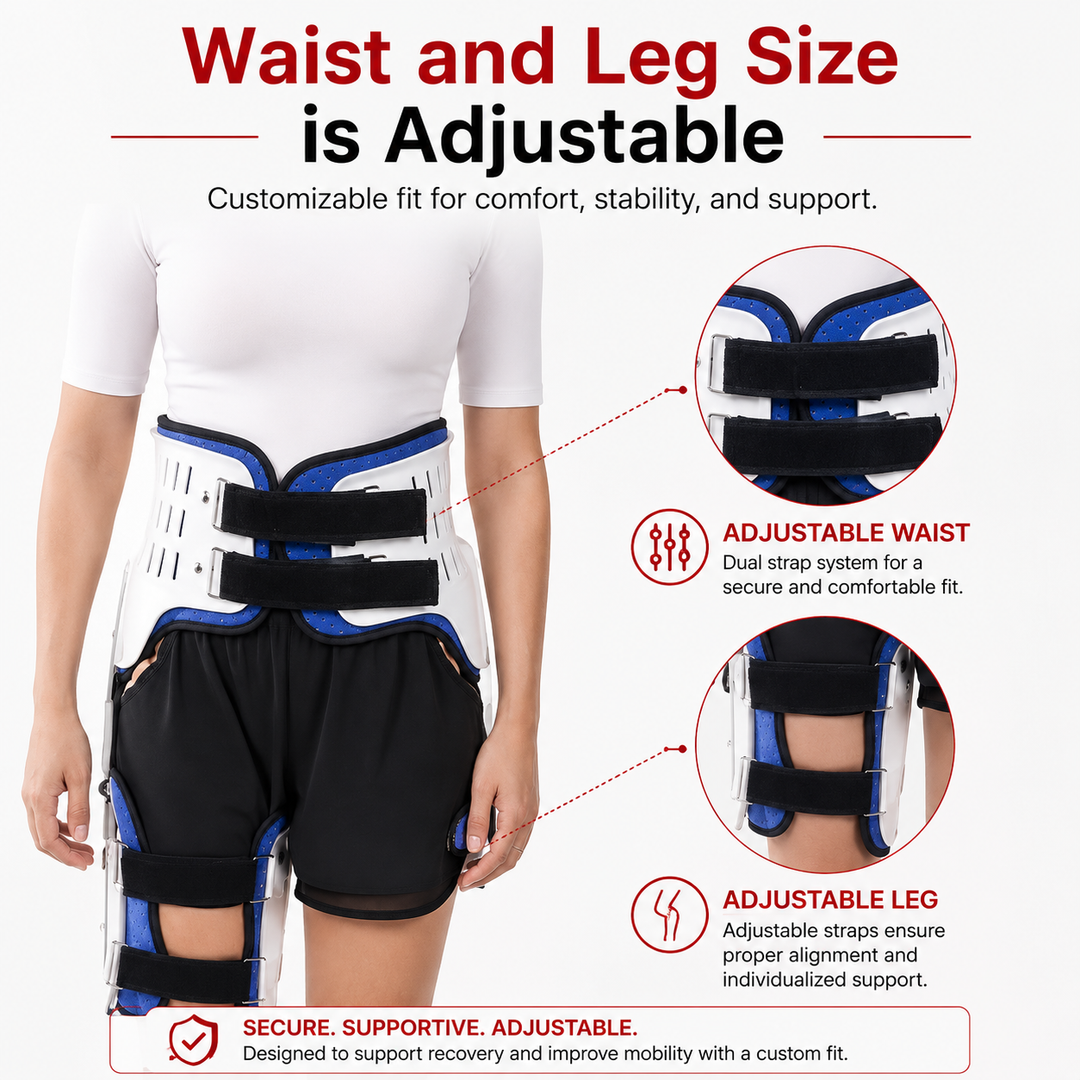 Premium Hip Abduction Orthosis Brace Adjustable Hip Stabilizer Sciatica Pain Relief Post Surgery Hip Support Groin Thigh Injury Recovery Brace