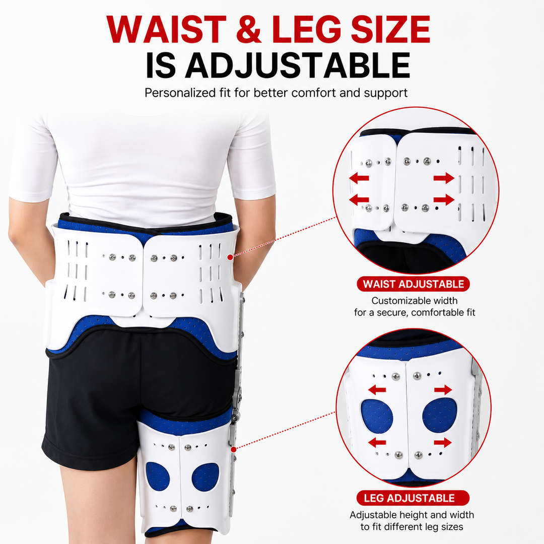 Premium Hip Abduction Orthosis Brace Adjustable Hip Stabilizer Sciatica Pain Relief Post Surgery Hip Support Groin Thigh Injury Recovery Brace