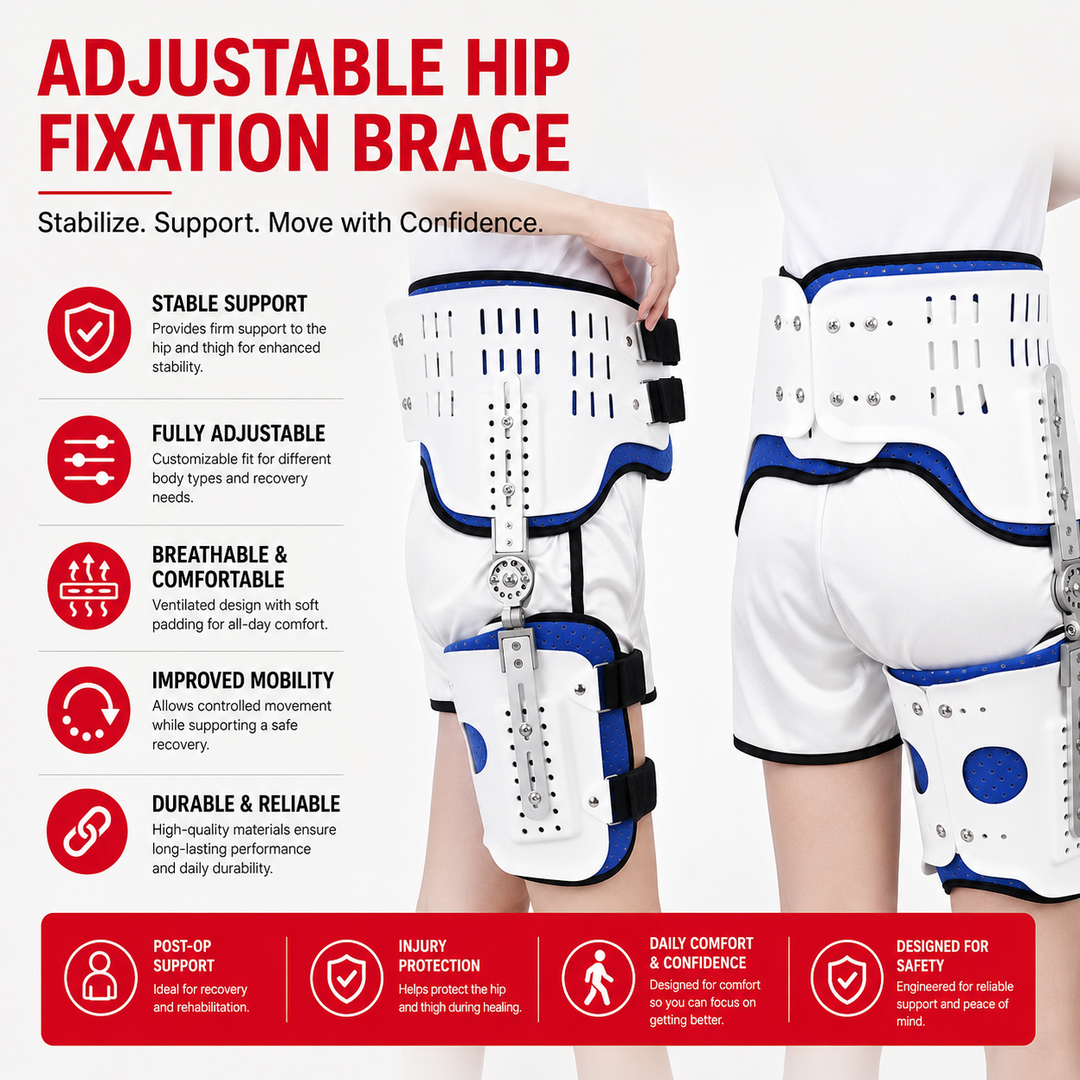 Premium Hip Stabiliser Support Brace Adjustable Hip Abduction Orthosis Sciatic Nerve Pain Relief Hip Support Post Surgery Recovery Left Right