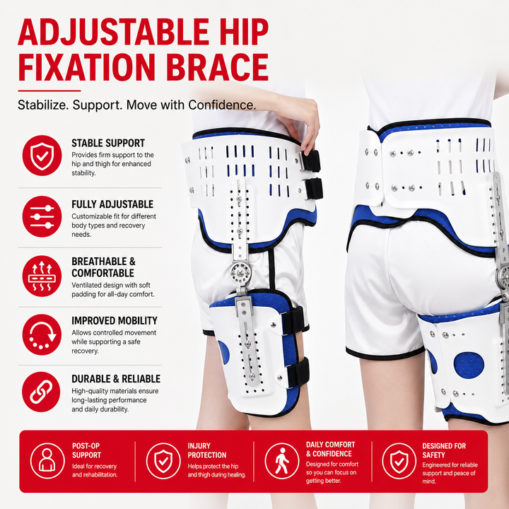 Premium Hip Stabiliser Support Brace Adjustable Hip Abduction Orthosis Sciatic Nerve Pain Relief Hip Support Post Surgery Recovery Left Right