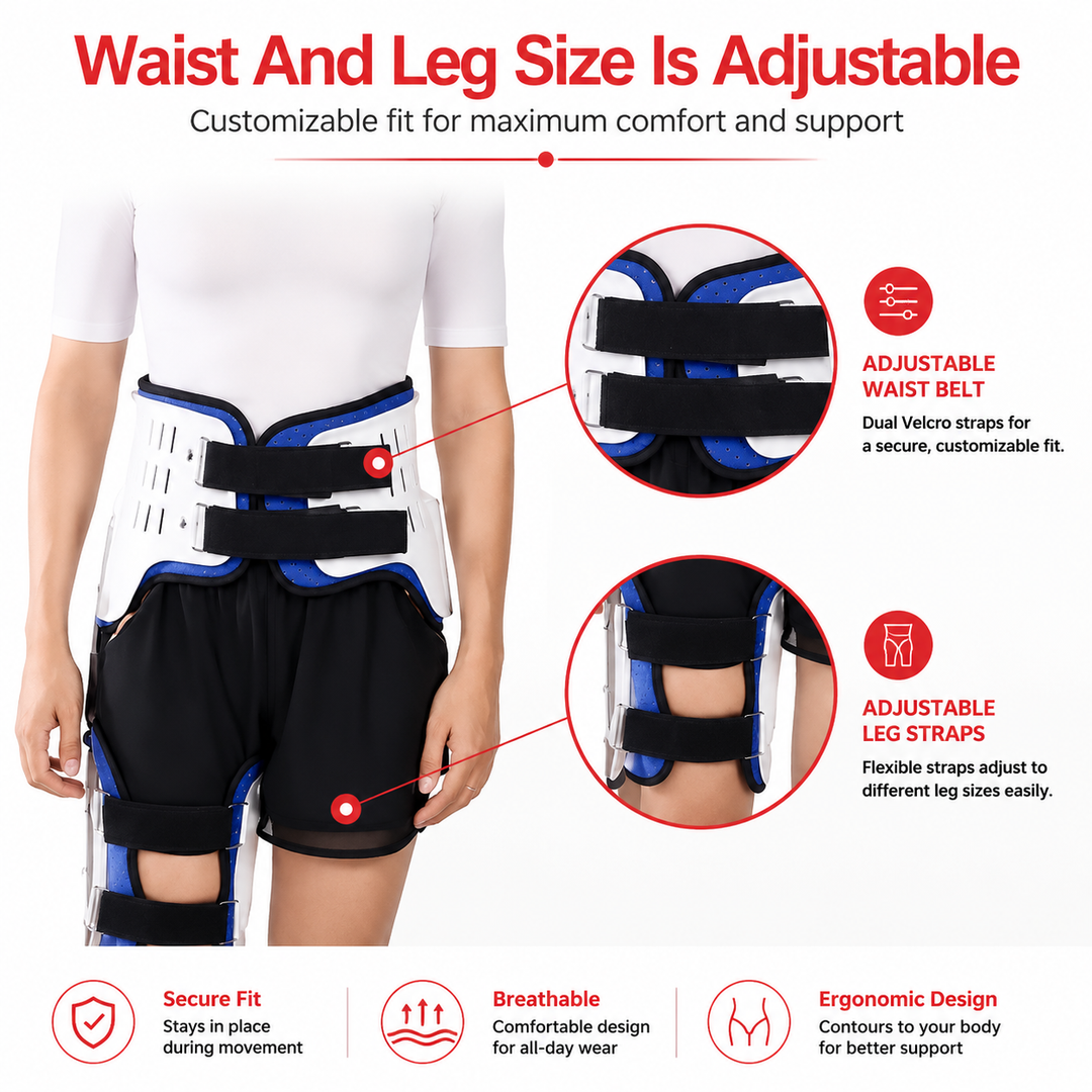 Premium Hip Stabiliser Support Brace Adjustable Hip Abduction Orthosis Sciatica Pain Relief Hip Support Belt Posture Alignment Recovery Brace Left Right Use