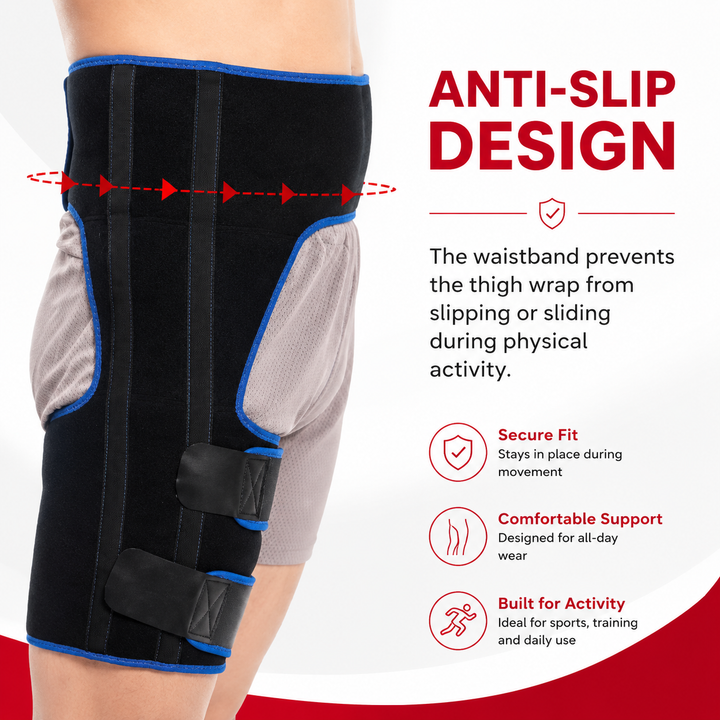 Premium Hip Support Brace Adjustable Hip Stabilizer Breathable Liner Leg Support Strap for Sports Work Daily Use Left Right Adjustable Fit