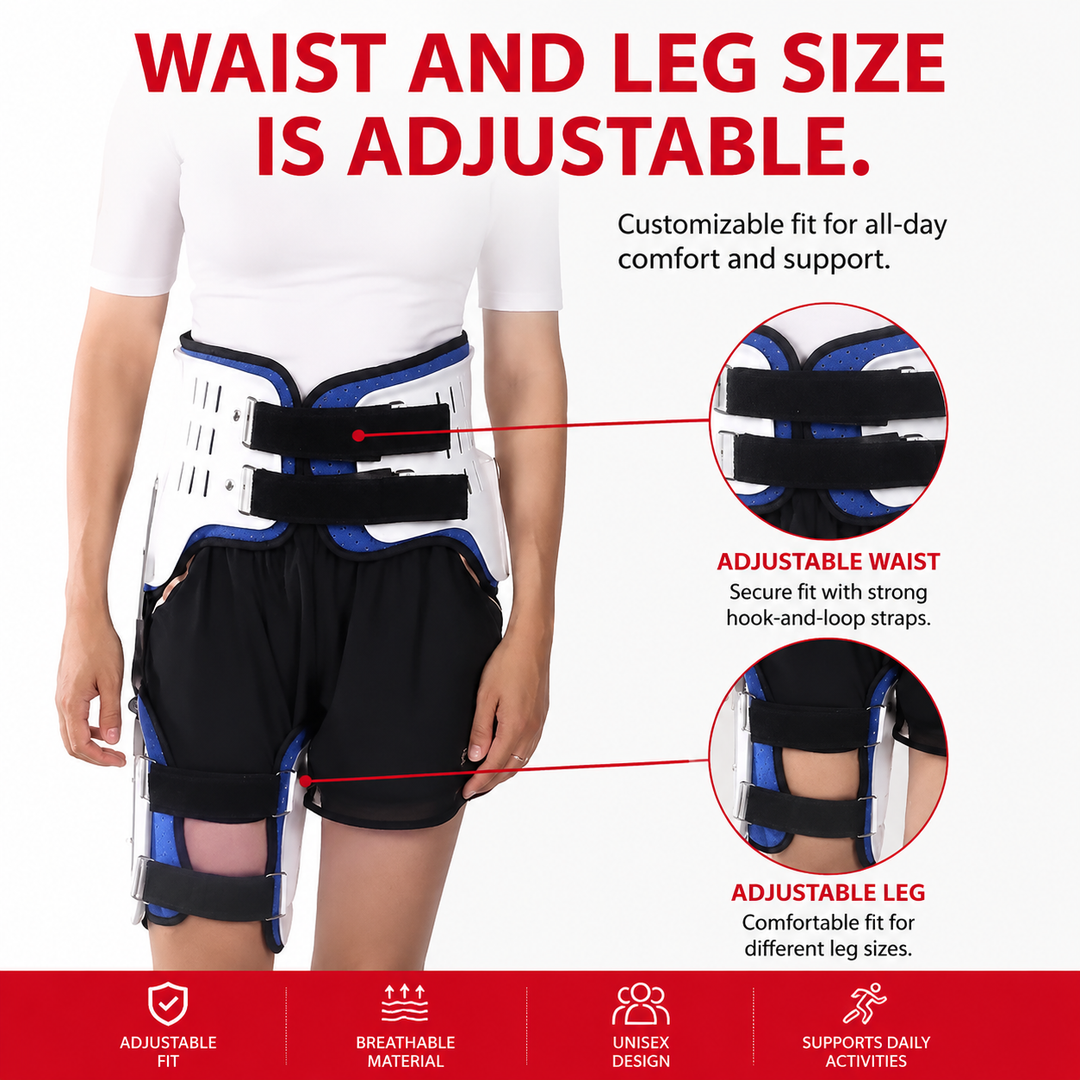 Premium Hip Support Brace Adjustable Hip Stabilizer Breathable Liner Leg Support Strap for Sports Work Daily Use Left Right Adjustable Fit