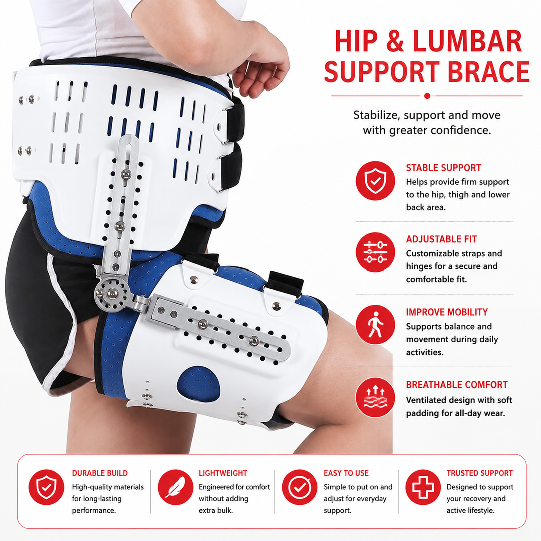 Premium Hip Support Brace Adjustable Hip Stabilizer Breathable Liner Leg Support Strap for Sports Work Daily Use Left Right Adjustable Fit