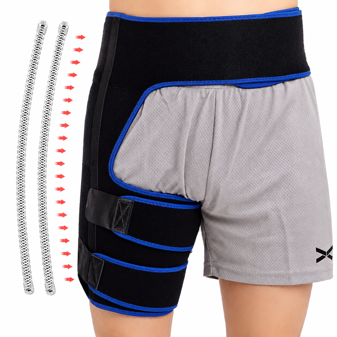Premium Hip Support Brace Adjustable Hip Stabilizer Breathable Liner Leg Support Strap for Sports Work Daily Use Left Right Adjustable Fit