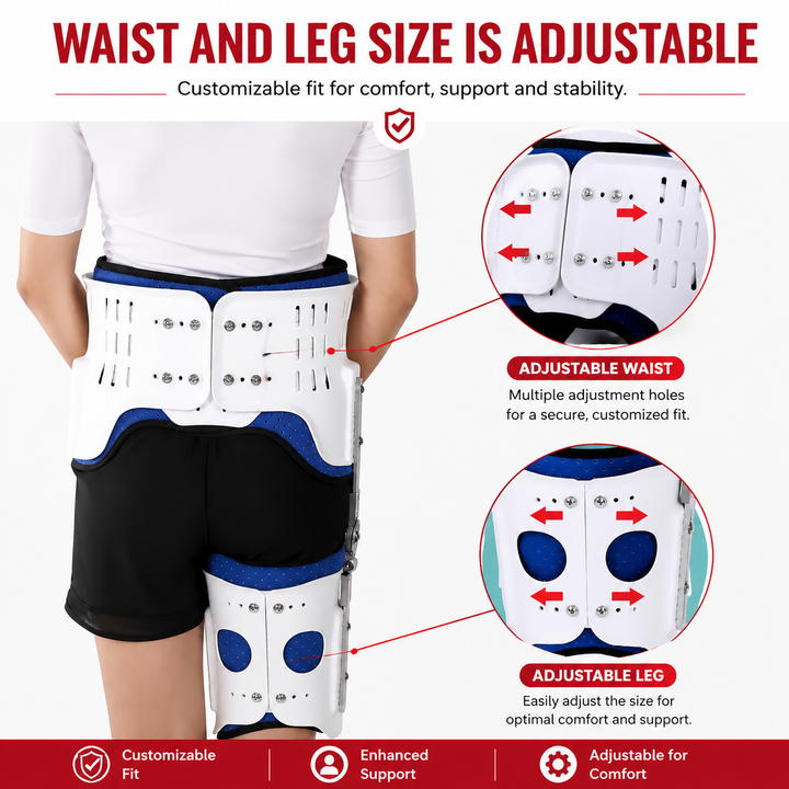 Premium Hip Support Brace Adjustable Hip Stabilizer Breathable Liner Leg Support Strap for Sports Work Daily Use Left Right Adjustable Fit