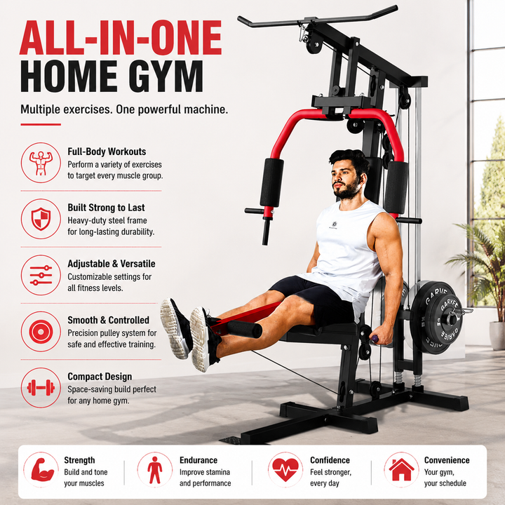 Premium Home Gym Machine Full Body Strength Training Equipment Chest Press LAT Pulldown Leg Extension Cable System Multifunction Workout Station
