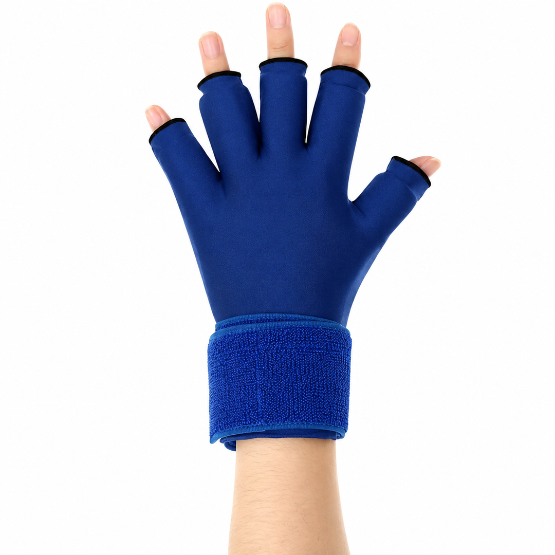 Premium Hot Cold Therapy Gloves Gel Compression Gloves Adjustable Wrist Strap Open Finger Ice Heat Pack Hand Support Reusable Therapy Gloves