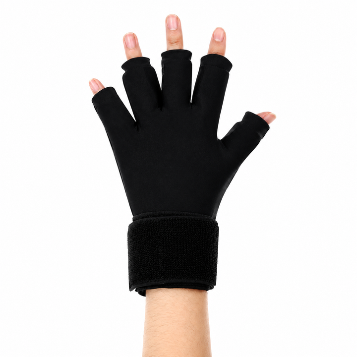 Premium Hot Cold Therapy Gloves Gel Compression Gloves Adjustable Wrist Strap Open Finger Ice Heat Pack Hand Support Reusable Therapy Gloves