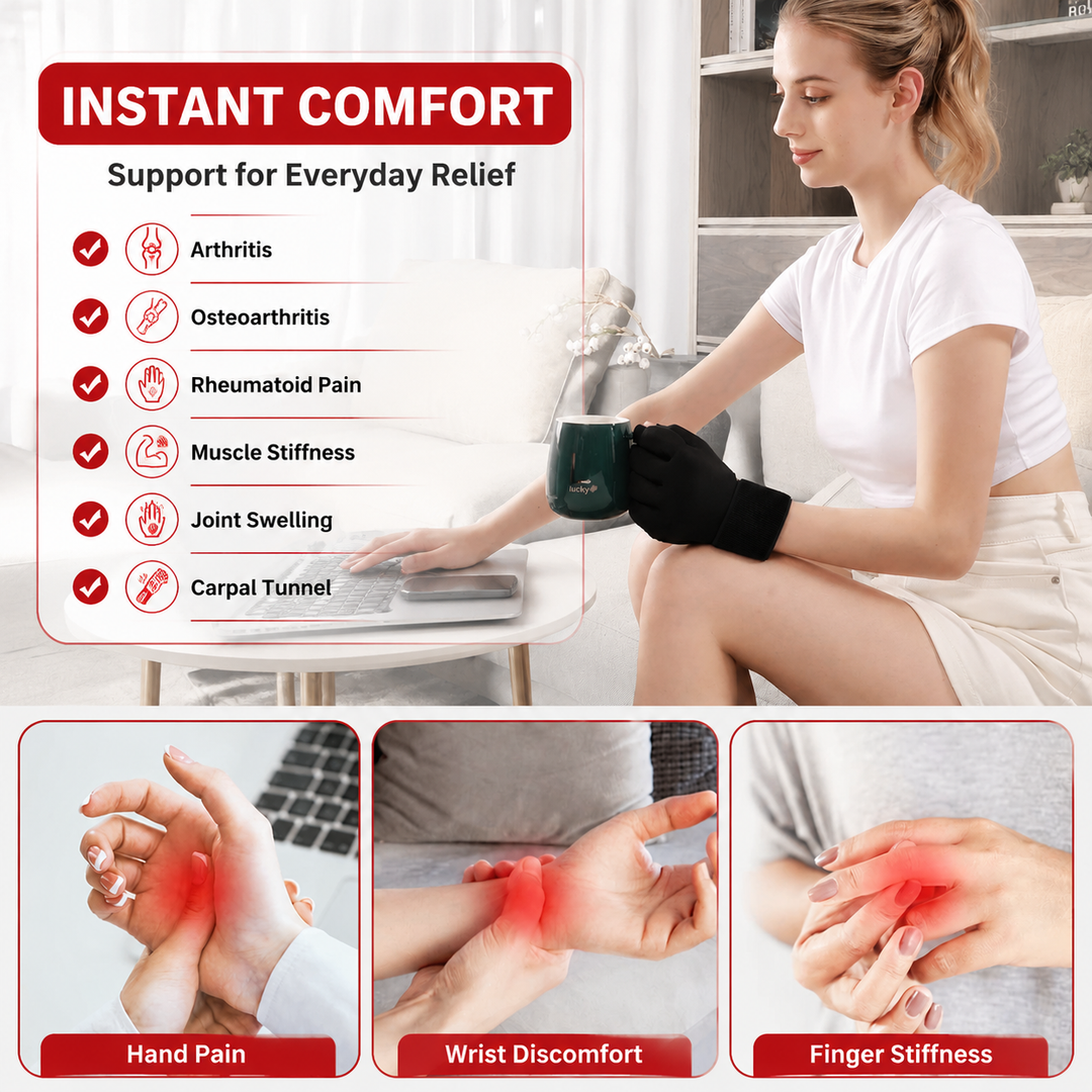 Premium Hot &amp; Cold Therapy Gloves Reusable Gel Hand Wrist Compression Gloves Arthritis Relief Carpal Tunnel Tendon Support Adjustable Open Finger Design